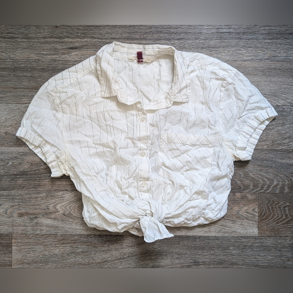 White Pinstriped Button Down